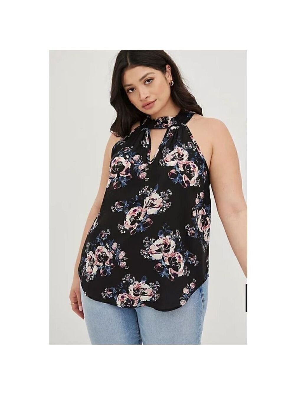 Torrid Keyhole Halter Floral Tank (Sz 5)